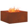 vidaXL Fire Pit Brown 80 x 80 x 40 cm Weathering Steel