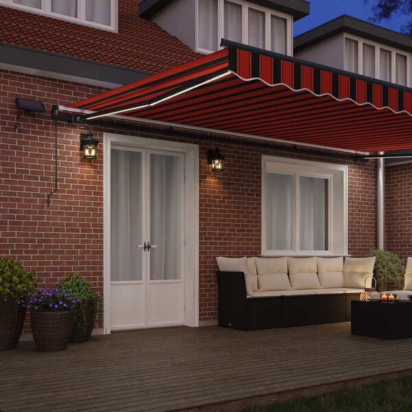 vidaXL Retractable Awning Manual Orange and brown 500 x 300 cm Fabric
