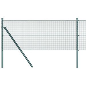 vidaXL Welded Wire Fence Ground Fix 25 x 0.8 m PVC-Coated Steel Green