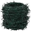 vidaXL Barbed Wire Green 50 m PVC-coated Steel