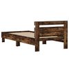 vidaXL Bed Frame without Mattress with LED Lights Smoked Oak 100x200 cm
