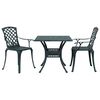 vidaXL 3 Piece Bistro Set Green Cast Aluminium