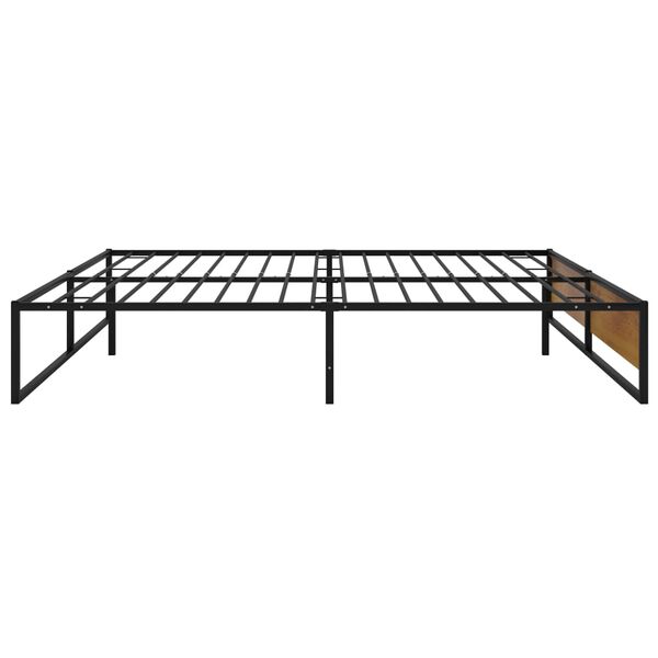 vidaXL Bed Frame without Mattress Black Metal 140x200 cm