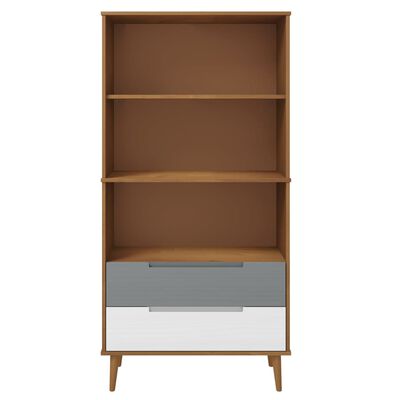 vidaXL Bookcase MOLDE Brown 85x35x170,5 cm Solid Wood Pine