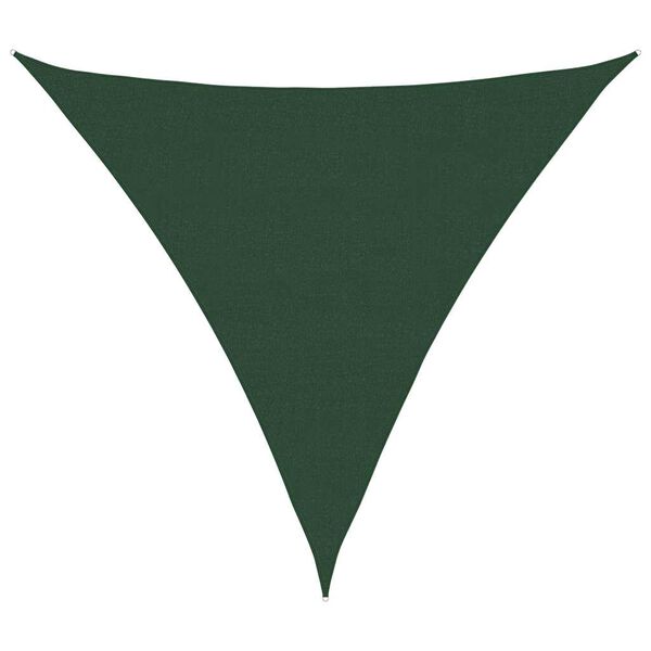 vidaXL Sunshade Sail 160 g/m&sup2; Triangular Dark Green 6x6x6 m HDPE