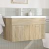 vidaXL Bathroom Sink Cabinet with Built-in Basin and Faucet Sonoma Oak