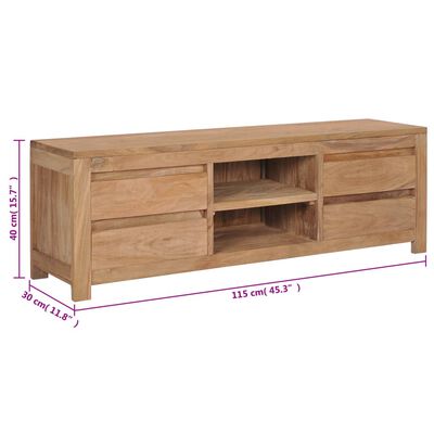 vidaXL TV Cabinet 115x30x40 cm Solid Teak Wood