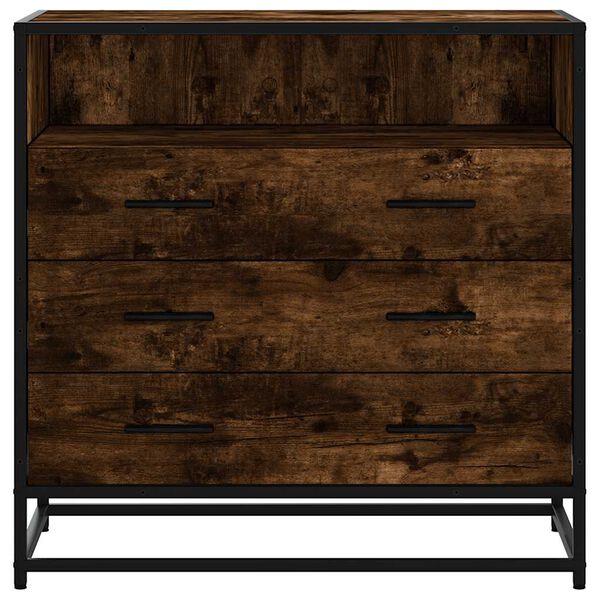vidaXL Drawer Cabinet Smoked Oak 70x41x70 cm Engineered Wood