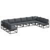 vidaXL Garden Sofa Set 10 pcs Black Aluminium