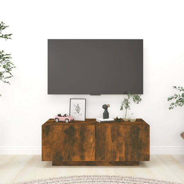 vidaXL TV Cabinet Smoked Oak 100x35x40 cm Engineered Wood