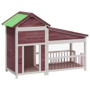 vidaXL Dog Kennel Mocha 143x60,5x109 cm Solid Wood Pine