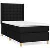 vidaXL Box Spring Bed with Mattress Black 90x190 cm Fabric