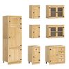 vidaXL Cabinet with Drawer with Shelf 14 pcs Honey Solid Pine Wood