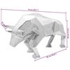 vidaXL Bull Sculpture Silver 74 x 23 x 39 cm Aluminium
