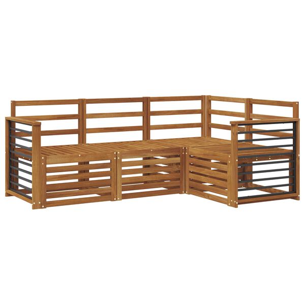 vidaXL Sofa Sets 4 pcs Natural Solid Acacia Wood