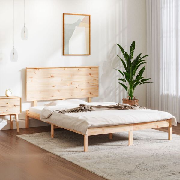 vidaXL Bed Frame without Mattress 140x190 cm Solid Wood Pine