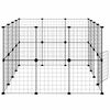 vidaXL 28-Panel Pet Cage with Door Black 35x35 cm Steel