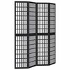 vidaXL Room Divider 4 Panels Black Solid Wood Paulownia