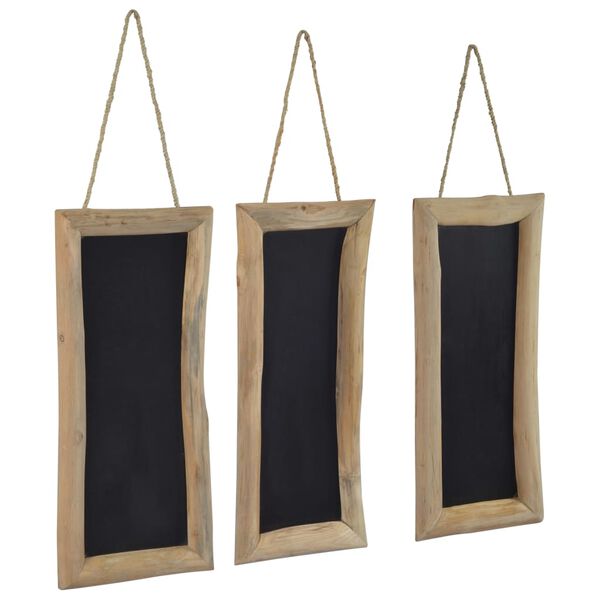 vidaXL Blackboards 3 pcs 30x70 cm Teak Wood