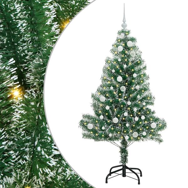 vidaXL Artificial Christmas Tree Snow Flocked with LED Light 150 cm