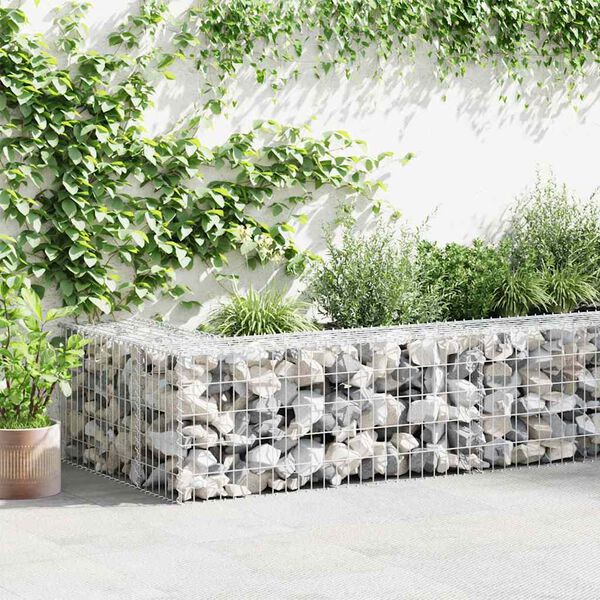 vidaXL Gabion Wall with Covers Galvanised Steel 300x50x50 cm