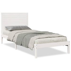 vidaXL Extra Long Bed Frame without Mattress White 90x220 cm Solid Wood