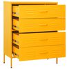 vidaXL Chest of Drawers Mustard Yellow 80x35x101.5 cm Steel