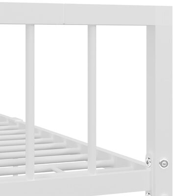 vidaXL Bed Frame White Metal 120x200 cm
