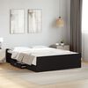 vidaXL Bed Frame with Drawers without Mattress Black 120x190 cm Small Double