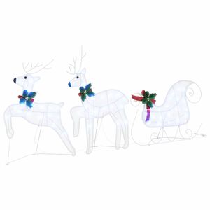vidaXL LED Reindeers 3 pcs Cold White 43 x 18 x 66 cm Fabric