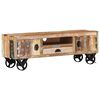 vidaXL TV Cabinet with Wheels 110x30x37 cm Solid Reclaimed Wood