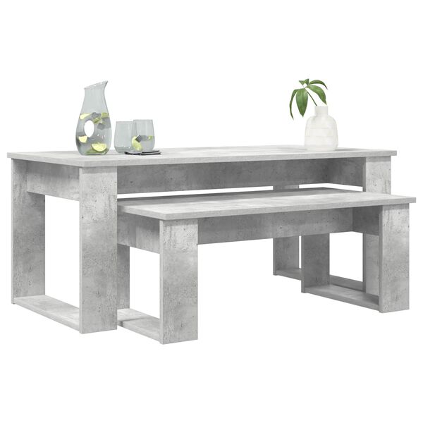 vidaXL Coffee Table Set 2 pcs Concrete Grey Engineered Wood
