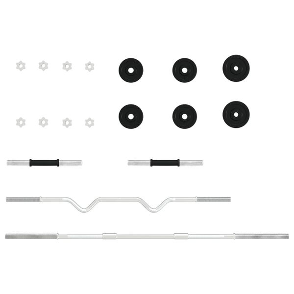 vidaXL Barbell and Dumbbell Set 30 kg Cast Iron