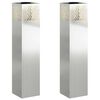 vidaXL Solar LED Pathway Light 2 pcs Silver Galvanized