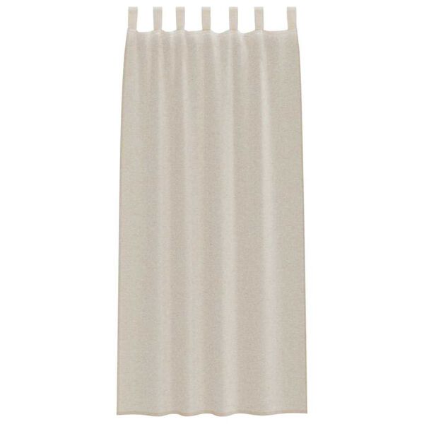 vidaXL Voile Curtain with Curtains 2 pcs Sand 260 x 140 cm Polyester