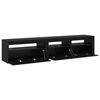 vidaXL TV Cabinet 2 pcs Black Oak 195 x 35 x 40 cm Engineered Wood