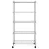 vidaXL 5-Tier Storage Shelf with Wheels 75x35x155 cm Chrome 250 kg