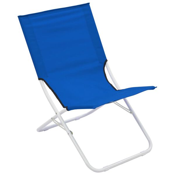 vidaXL Folding Beach Chairs 2 pcs Blue