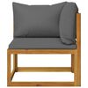 vidaXL 2 Piece Sofa Set with Dark Grey Cushions Solid Wood Acacia