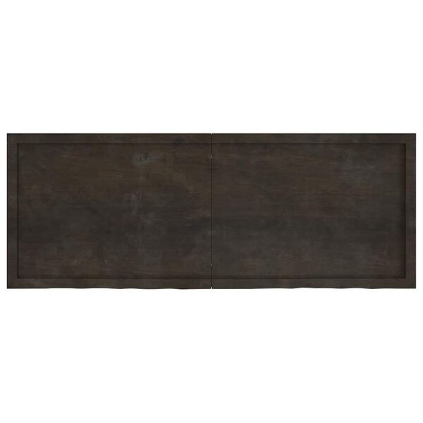 vidaXL Wall Shelf Dark Brown 160x60x(2-6) cm Treated Solid Wood Oak