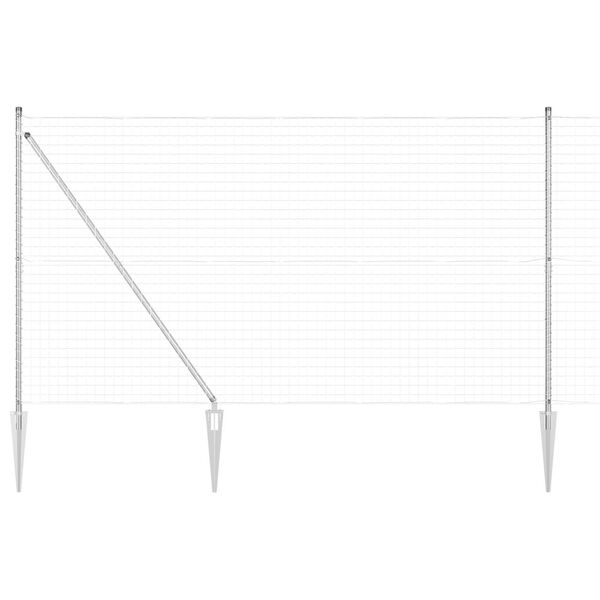 vidaXL Fence with Post Silver 1.6 x 10 m Steel