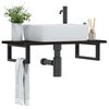 vidaXL Basin Shelf Wall Mounted Steel and Solid Wood Oak