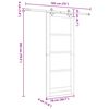vidaXL Sliding Door White 78 x 202 cm Solid Pine Wood and Glass
