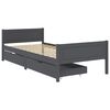 vidaXL Bed Frame without Mattress Dark Grey Solid Wood Pine 90x200 cm (322124+321990)