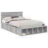 vidaXL Bed Frame with Shelf Grey Sonoma 150 x 200 cm Engineered Wood