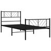 vidaXL Metal Bed Frame without Mattress with Footboard Black 75x190cm