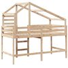 vidaXL Loft Bed with Ladder and Roof without Mattress 90x200 cm