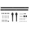 vidaXL Sliding Door SKIEN Hardware Kit 200 cm Steel Black