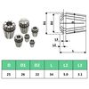 vidaXL ER25 Collets 15 pcs Turning Tool Set