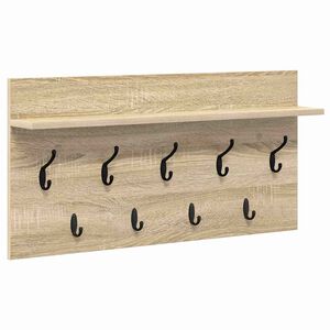 vidaXL Wall-Mounted Coat Rack with Shelf Sonoma Oak 80 x 40 x 12 cm
